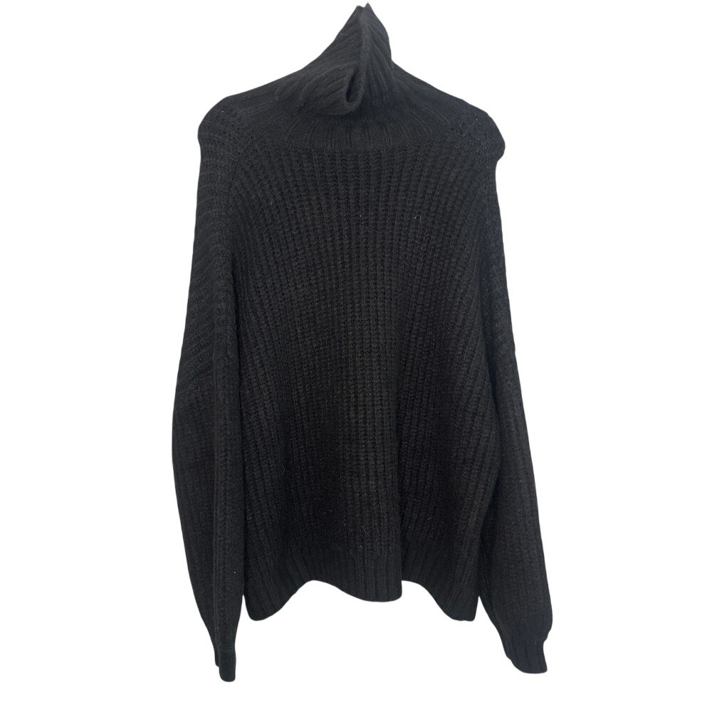 Splendid Women's Black Chunky Knit Turtleneck Oversized Cozy Sweater XL